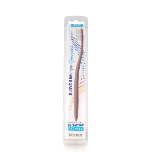 Elgydium Style Recycled Toothbrush Soft Χειροκίνητη Οδοντόβουρτσα Κατασκευασμένη Από Ανακυκλώσιμα Υλικά 1 Τεμάχιο - Ροζ